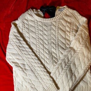J. Crew Ivory Cable Knit Sweater